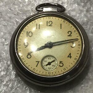 Vintage Westclox Dax Pocket Watch Made in USA Small Seconds Subdial Silver Tone
